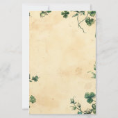 Maak Je Eigen Vintage Clover Shamrocks Briefpapier (Achterkant)