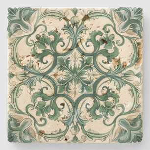 Maak je eigen Vintage Festive Yule Groen Bloemstuk Stenen Onderzetter