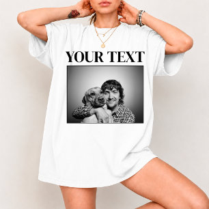 Maak Je Eigen Vintage Foto & Tekst Aangepaste 90s  T-shirt