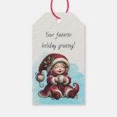 Maak je eigen Vintage Kerst Gnome Cacao Cadeaulabel (Achterkant)
