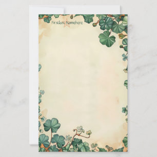 Maak Je Eigen Vintage Klaverveld  Briefpapier