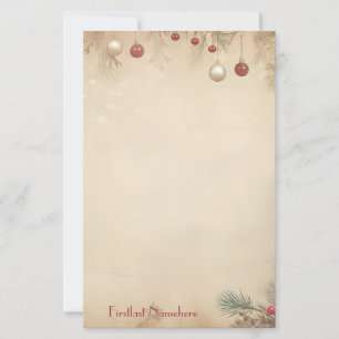 Maak je eigen vintage ornamenten dennenbessen briefpapier