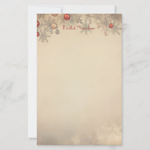 Maak Je Eigen Vintage Rode Gouden Grijze Ornamente Briefpapier