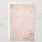 Maak je eigen vintage roze rozen ephemera briefpapier (Achterkant)