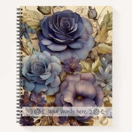 Maak Je Eigen Vintage Rozen Viooltjes Bloemenpatro Notitieboek