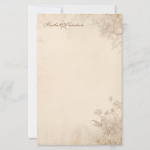 Maak Je Eigen Vintage Sepia Bloemen Bloemig Briefpapier