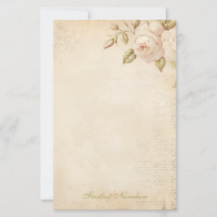 Maak je eigen vintage shabby chic rozen bloem briefpapier