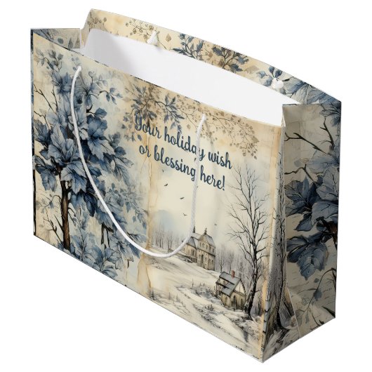 Maak je eigen vintage winterdorp groot cadeauzakje (Achterkant Gekanteld)