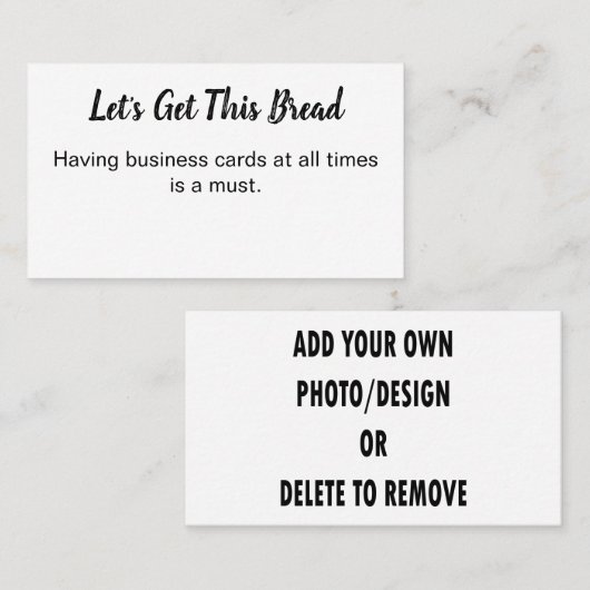 MAAK JE EIGEN VISITEKAARTJE (Voorkant / Achterkant)