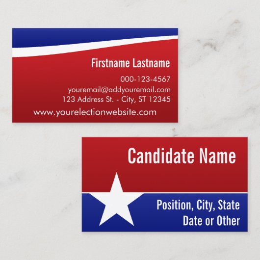 Maak je eigen Visitekaartjes - Kandidaat (Voorkant / Achterkant)