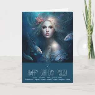 Maak Je Eigen Vissen Zon teken Zodiac Godin Feestdagen Kaart