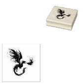 Maak Je Eigen Vlammende Vuurspuwende Draak Rubberstempel (Gestempeld)