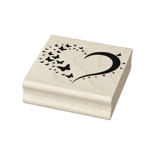 Maak Je Eigen Vlinders Hart Rubberstempel (Stempel)