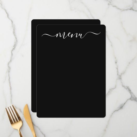 Maak je eigen volledig op maat gemaakte zwarte menu (Voorkant / Achterkant in situ)