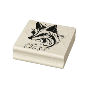 Maak je eigen vos spirit totem dier profiel rubberstempel