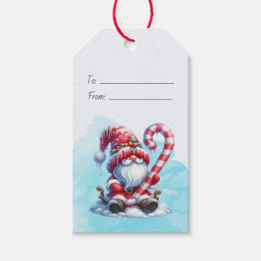 Maak je eigen vrolijke kabouter Kerst Kerstmis met Cadeaulabel (Voorkant)