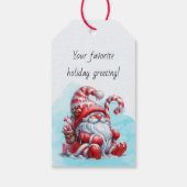 Maak je eigen vrolijke pepermunt Kerstgnome Cadeaulabel (Achterkant)