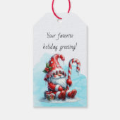 Maak je eigen vrolijke pepermunt Kerstgnome Cadeaulabel (Achterkant)