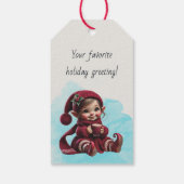 Maak je eigen vrolijke vintage Kerstgnome Cadeaulabel (Achterkant)
