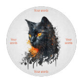 Maak Je Eigen Vurige Zwarte Katten Borstbeeld Snijplank (Voorkant)