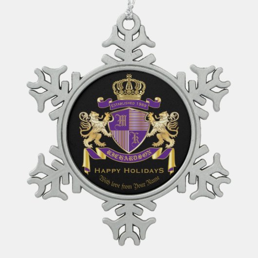 Maak je eigen wapenschild tin sneeuwvlok ornament (Voorkant)