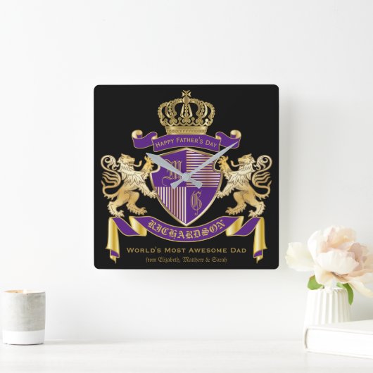 Maak je eigen wapenschild vierkante klok (Huis)