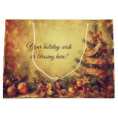 Maak je eigen warme kerstboom met linten groot cadeauzakje (Voorkant)