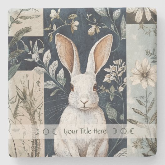 Maak je eigen White Rabbit Botanical Stenen Onderzetter (Voorkant)