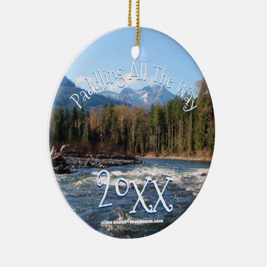 Maak je eigen Whitewater Kerstfoto Keramisch Ornament (Rechts)