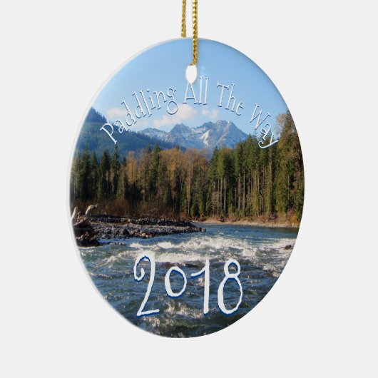 Maak je eigen Whitewater Kerstfoto Keramisch Ornament (Rechts)