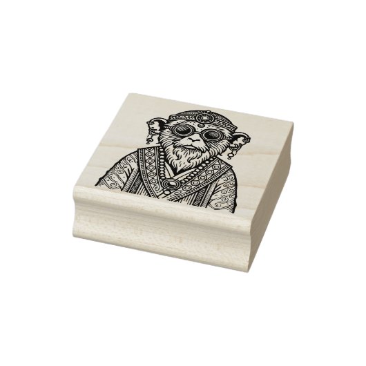 Maak je eigen wijze oude aap rubberstempel (Stempel)