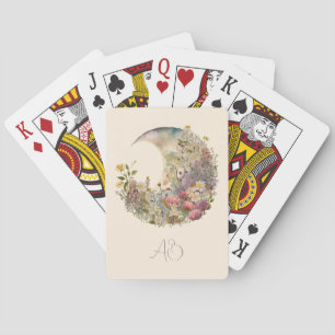 Maak Je Eigen Wilde Bloemen Bloemige Halve Maan Pokerkaarten