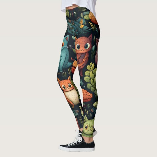 Maak Je Eigen Wilde Goblin Katten Zwart Leggings (Links)
