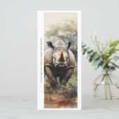 Maak Je Eigen Wilde Neushoorn bladwijzerkaart (Staand voorkant)