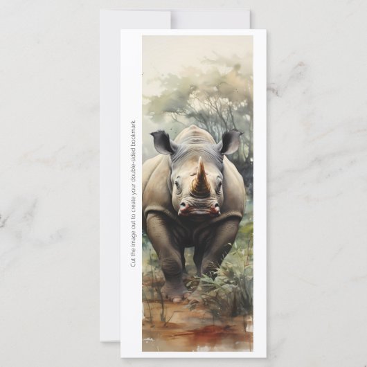 Maak Je Eigen Wilde Neushoorn bladwijzerkaart (Voorkant)