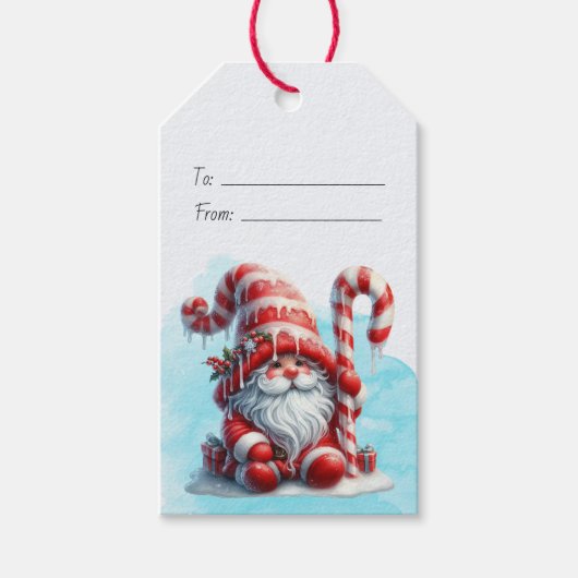 Maak Je Eigen Winter Peppermint Kerstkabouter Cadeaulabel (Voorkant)