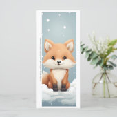 Maak Je Eigen Winter Rode Vos Bookmark Card (Staand voorkant)
