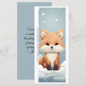 Maak Je Eigen Winter Rode Vos Bookmark Card (Voorkant / Achterkant)