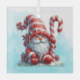 Maak je eigen winterpepermunt Kabouter Kerstman Glas Ornament