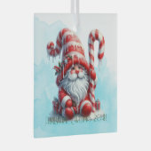 Maak je eigen winterpepermunt Kabouter Kerstman Glas Ornament (Voorkant Rechts)