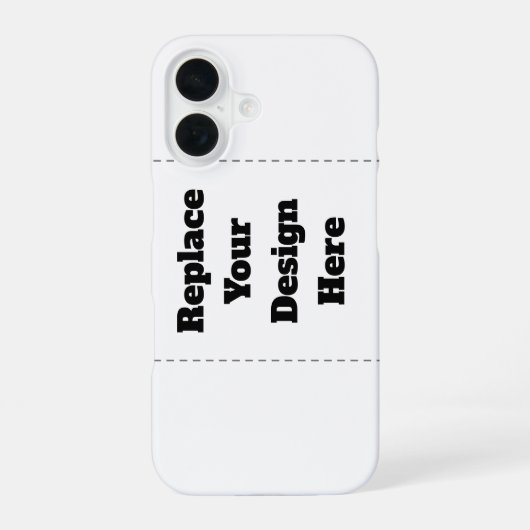 Maak je eigen wit iPhone 16 hoesje (Achterkant)