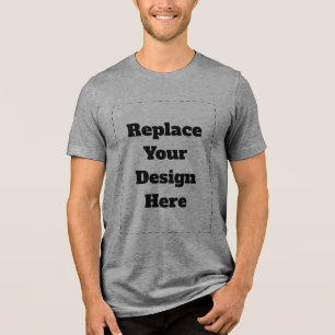 Maak je eigen wit Tri-Blend shirt