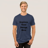 Maak je eigen wit Tri-Blend shirt (Voorkant volledig)