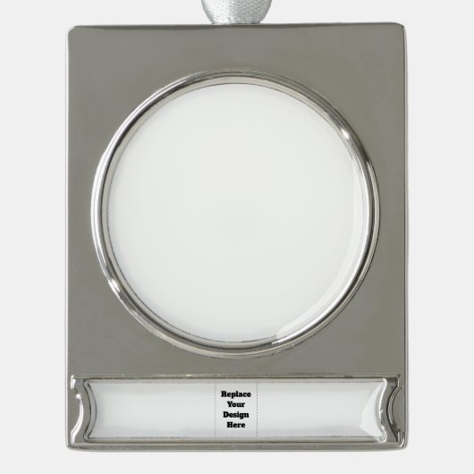 Maak je eigen wit verzilverd banner ornament (Voorkant)