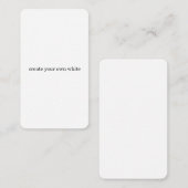 maak je eigen witte contactkaartje (Voorkant / Achterkant)