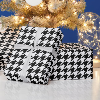 Maak Je Eigen Witte Houndstooth Cadeaupapier