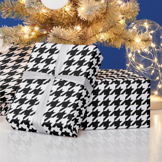 Maak Je Eigen Witte Houndstooth Cadeaupapier (Feestdagen)
