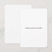 maak je eigen witte RSVP kaartje (Voorkant / Achterkant)