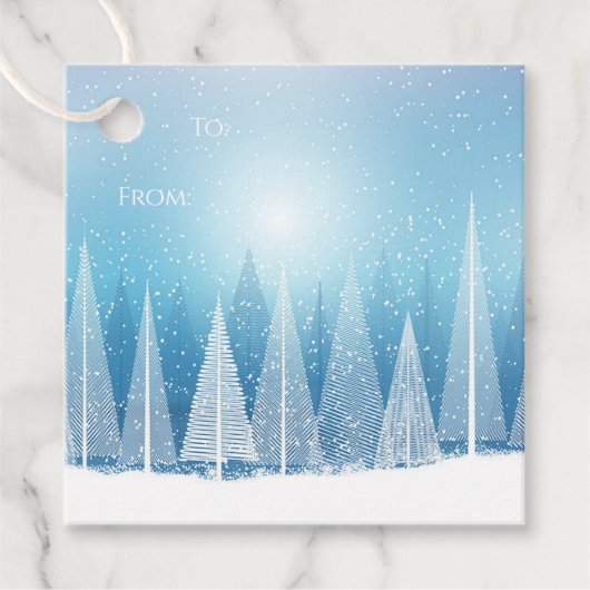 Maak Je Eigen Witte Winterbomen Bedankjes Labels (Voorkant)