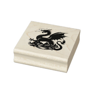 Maak Je Eigen Woeste Waterdraak Embleem Rubberstempel